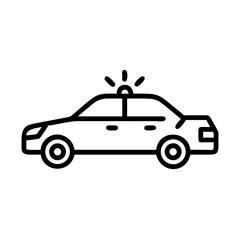Police Car Icon for Law Enforcement and Security Themes
