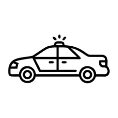 Police Car Icon for Law Enforcement and Security Themes