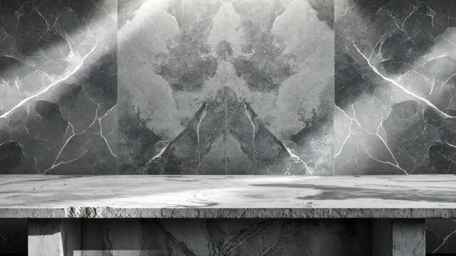 Light marble wall covering with grey brushstroke painted limestone texture backdrop. Wide panorama of seamless cement granite background surface and broad concrete stone tabletop view on plaster
