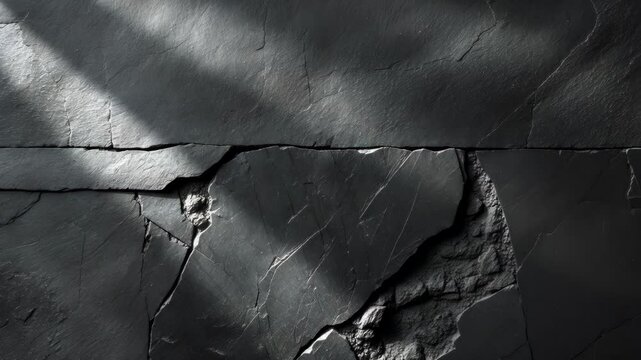 Worn slate and shale texture backdrop in dark gray anthracite black concrete