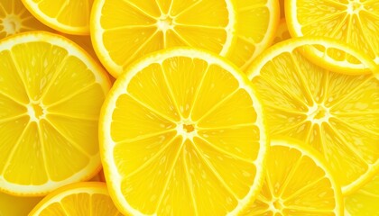 Watercolor lemon slices, vibrant yellow, suggests digestive health and detoxification,  health,  immunity
