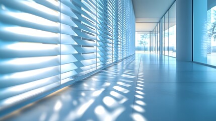 Obraz premium Artistic Study of Gradual Shutter Movement and Ambient Light on a Window Facade