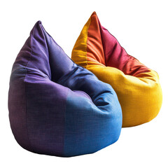 Outdoor bean bags isolated on transparent background