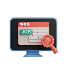 Job Search Icon on Computer Screen