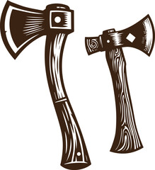 axe silhouette vector image at white background 