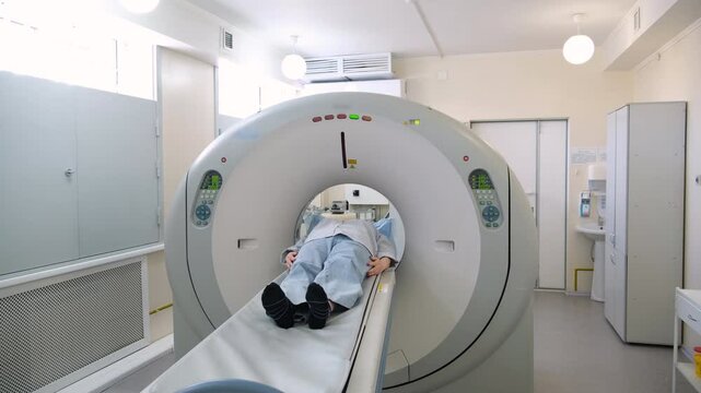 Medical professionals performing a ct scan on a patient inside a technologically advanced medical facility, ensuring accurate diagnosis and treatment planning