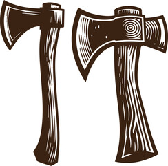 axe silhouette vector image at white background 