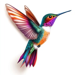 Vibrant hummingbird in flight (1)