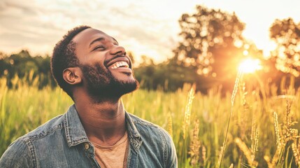 A portrait of a young individual engaging in deep breathing and fresh air intake, complete with copy space, conveys the idea of relaxation and overall wellness