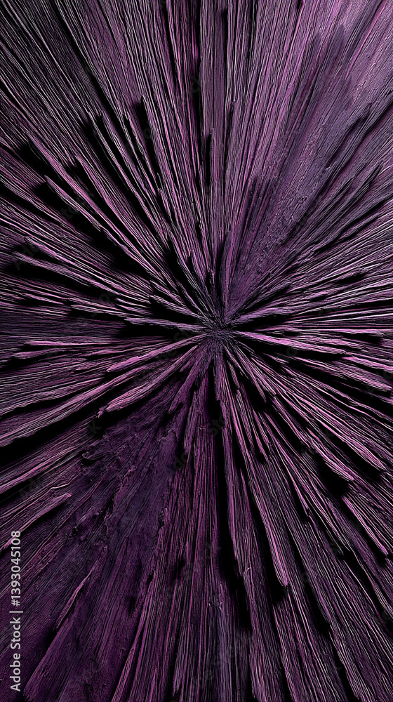Poster Deep purple, textured surface with radiating lines, creating a dynamic, explosion-like effect symbolizing energy, power, or abstract art Suitable for design backgrounds
