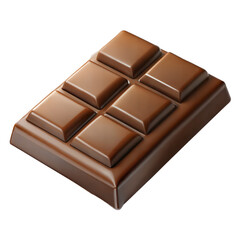Obraz premium 3d dark chocolate bar isolated on transparent background.