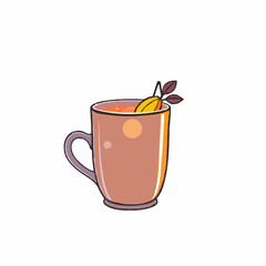 Refreshing Cocktail with A Ceramic Cup