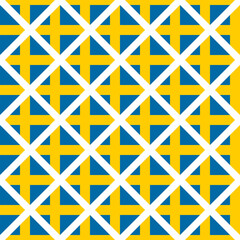 diamond pattern of sweden flag. geometric background for decoration. vector illustration