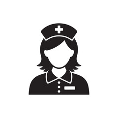  Medical Icon Depicting a Female Nurse with a Hat