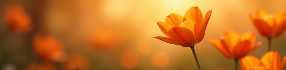 Obraz premium Abstract blurred orange flower petals creating a dreamy backdrop, macro, nature