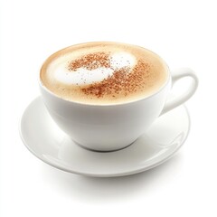 Creamy coffee drink in white cup