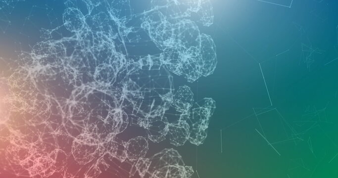 Image of dna structure spinning over glowing blue background