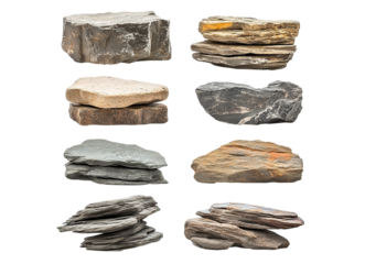 Flat rock stone podiums