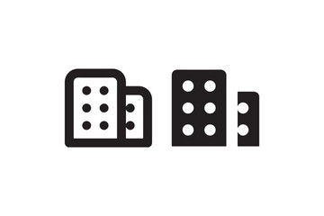 Domino tiles icon in outline and solid style vector