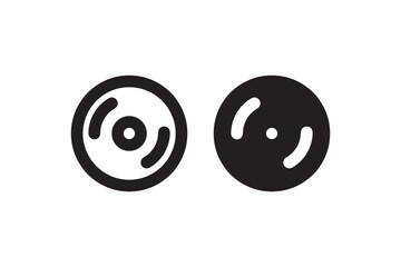 Vinyl record icon in outline and solid style vector