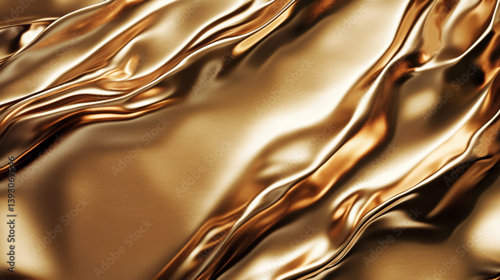 Leinwandbilder metallic surface with intricate wrinkles and reflections generative ai