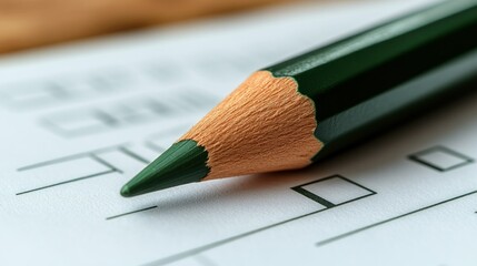 Green pencil on checklist form