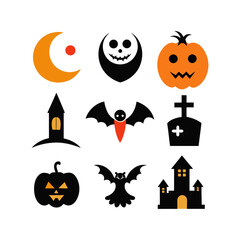Halloween vector element icons illustration