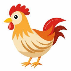 hen vector on white background 