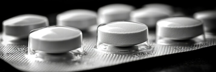 Closeup of pills in blister pack