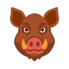 vector pig head on white background 