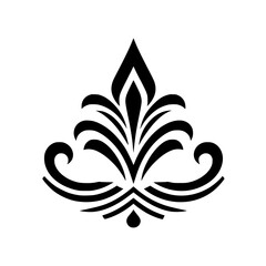 Elegant Black & White Floral Design: Vector Ornament, Classic Style