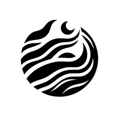 Abstract Black & White Swirl Logo Design