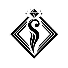 Elegant Black Diamond Logo, Modern Design, Luxury Emblem