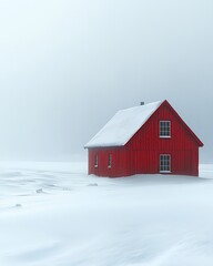 Cozy wooden cabin in winter forest high resolution picture