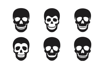 grinning skull vector art silhouette
