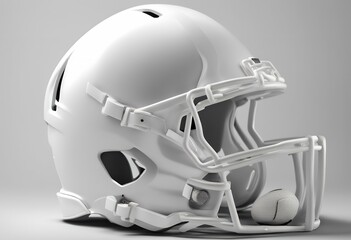 Fototapeta premium isolated background american football white helmets set competition head mask professional equipment game three-dimensional work protective team gear icon winner player nobody hat face league