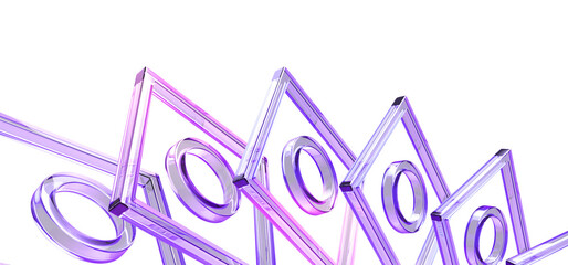 Fototapeta premium 3d abstract glass square wireframe with circle inside. Iridescent crystal transparent grid shapes with holographic gradient, pattern of lines, digital tech background, render banner