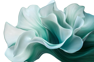 a poetic marriage of mint green and seafoam blue abstract shape, 