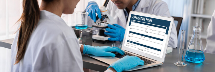 Online application form for brisk registration on the internet website