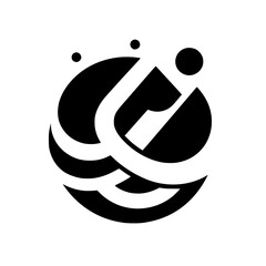 Abstract Black and White Logo Design on White Background