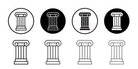 Pillar column icon outline collection or set in black and white