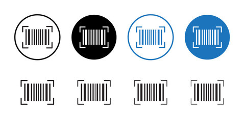 Scan barcode icon outline collection or set in black and white