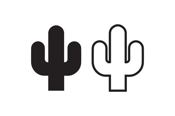 simple cactus silhouette icon vector isolated in white background