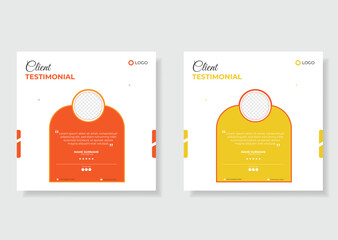 Testimonials or review by customer and post for social media, web banner template layout.