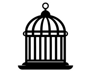 Bird Cage Silhouette Vector Design, Bird Cage SVG, Bird Cage Icon