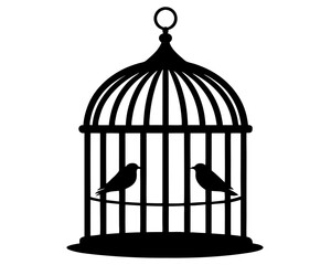 Bird Cage Silhouette Vector Design, Bird Cage SVG, Bird Cage Icon