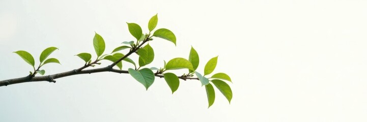 Single isolated branch on white background with subtle light source, branches, trees