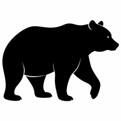 Bear Silhouette Icon – Black Wild Animal Outline Walking Side View