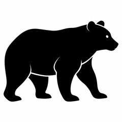 Bear Silhouette Icon – Black Wild Animal Outline Walking Side View