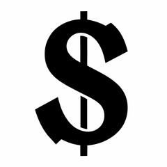 dollar sign isolated on white